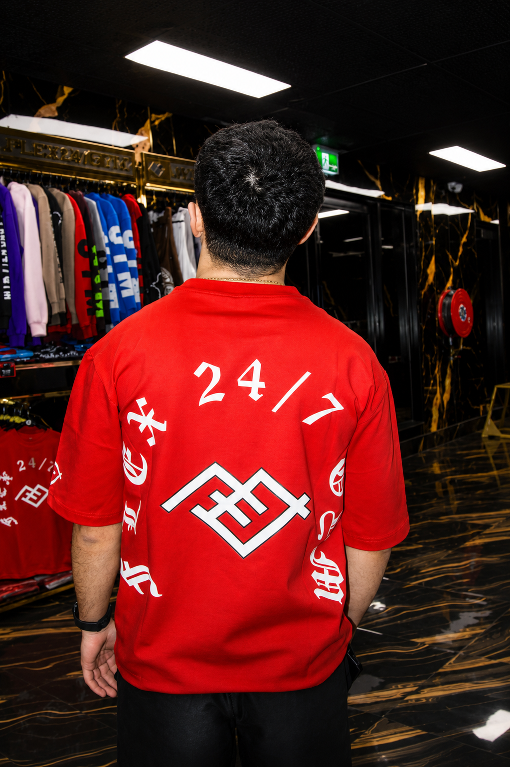 FLEX 24/7 Oversized Graphic T-Shirt – Red - Image 4